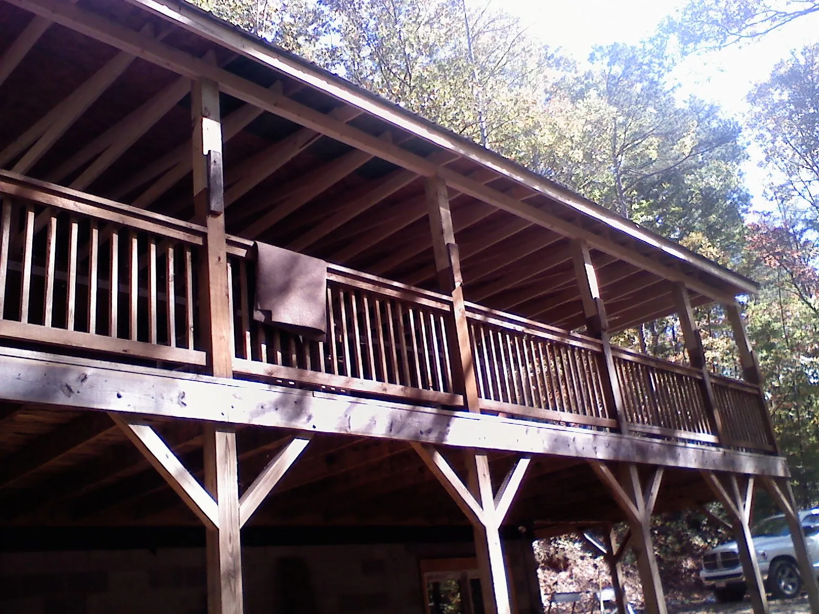 Timber framing under a new elevated porch and deck — Roof Leak Repair in Hermitage by Roofing Brothers